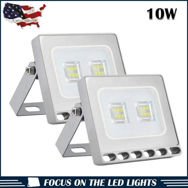 2X 10W LED Flood Light Spotlight Garden Outdoor Lighting Lamp 6500K Cool White 